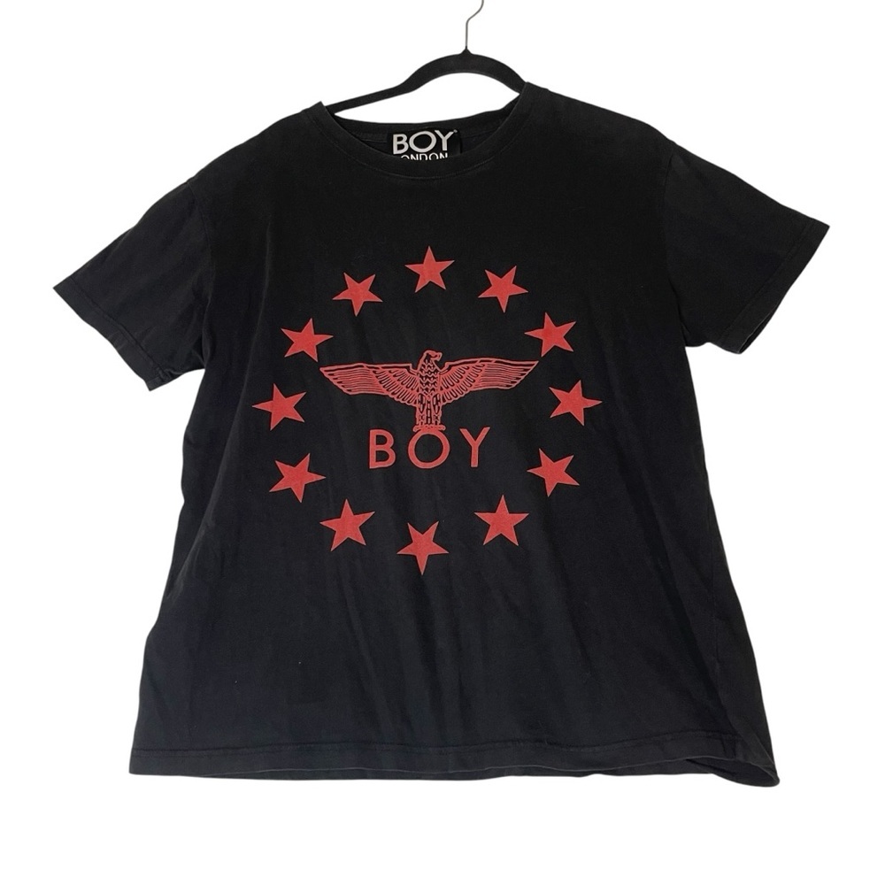 Black and Red Short Sleeve Tee‎ with Bold Graphic *Q0287